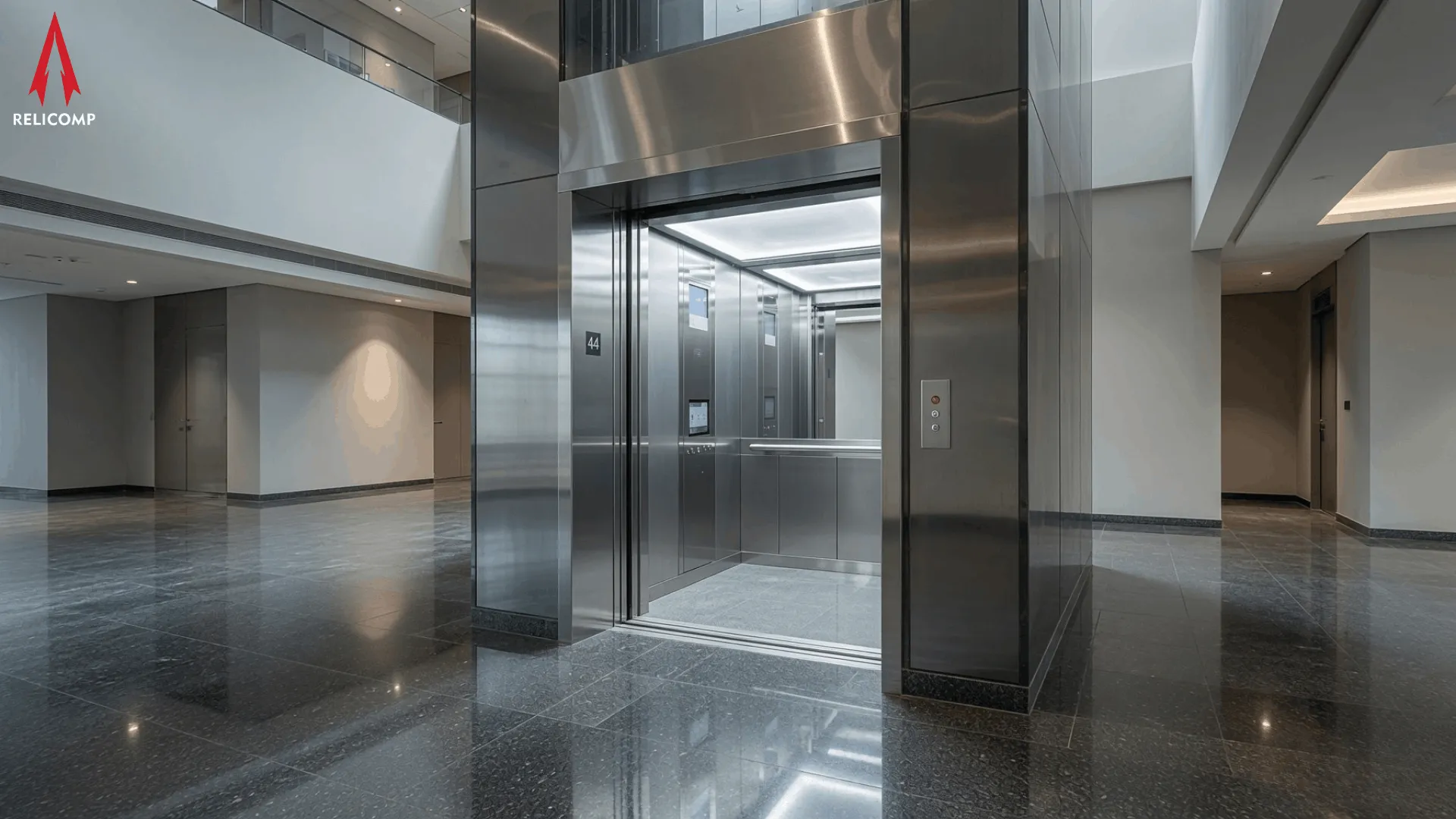 Machine room less MRL elevator installation for modern mid-rise buildings